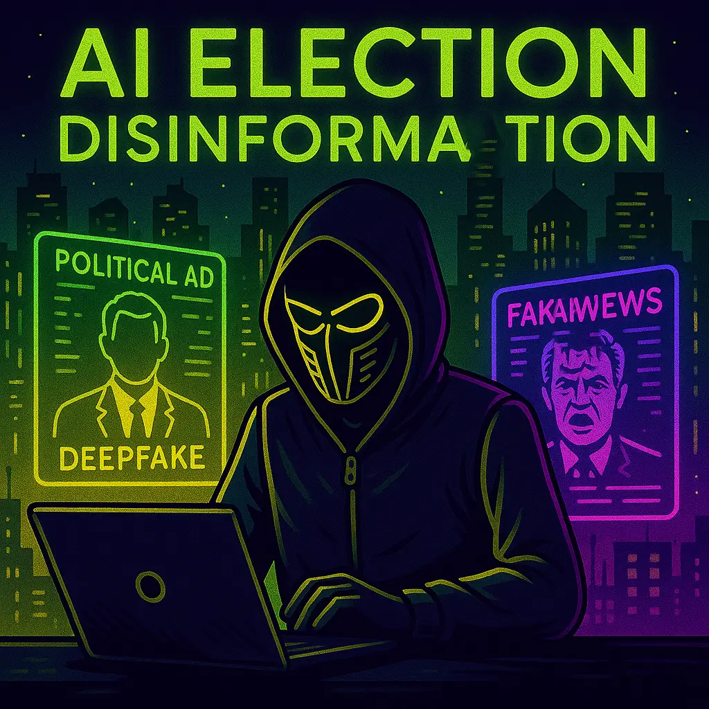a hacker illustration with fake news campaigns
