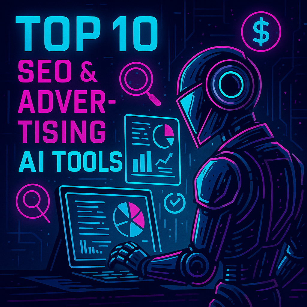 a robot having ideas thanks to the top10 AI seo and advertising tools